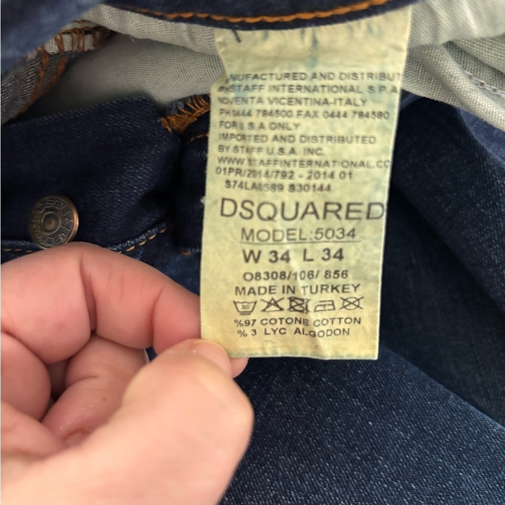 DSQUARED2 Dark Blue Slim Men's Denim Slight Distressing Sz 34 - Picture 11 of 11